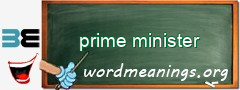 WordMeaning blackboard for prime minister